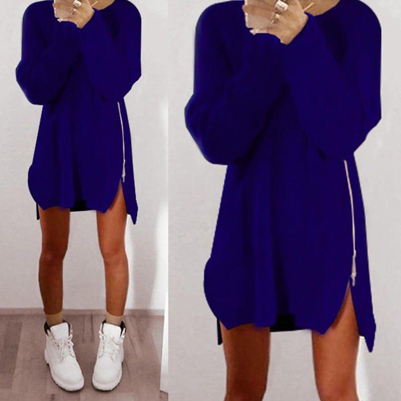 Luxurious Womens Jumper Knitted Sweaters Dress With Solid Casual Long Sleeves
