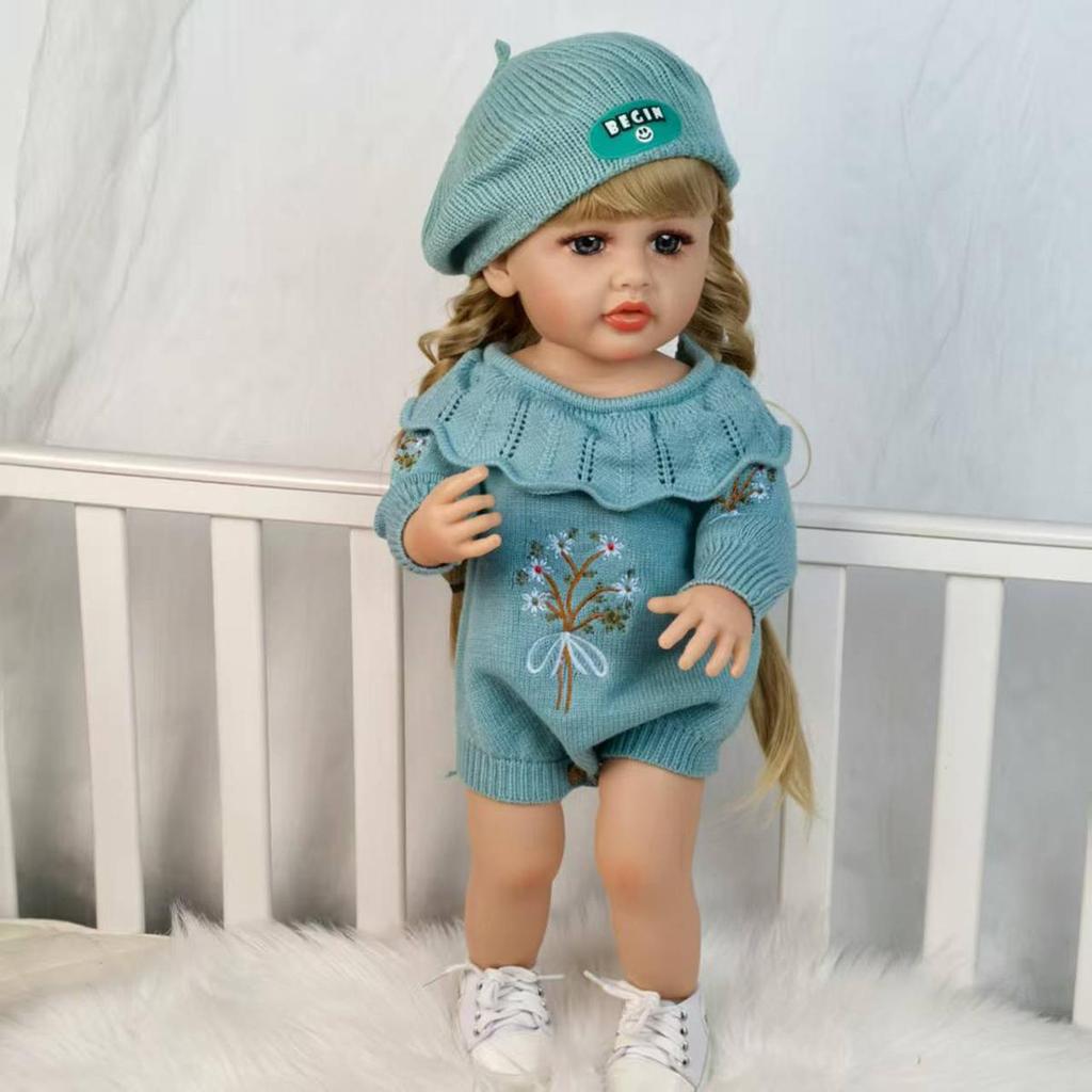 New Reborn Baby Dolls Full Silicone Vinyl 55 Cm Wear Sweeter Bebe Reborn Model Toy Kids Playmates Christmas Birthday Gifts