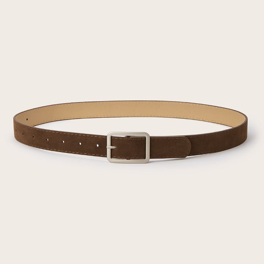 Trendy Pin Buckle Suede Leather Belt Casual Luxury Design Business Waist Belt Retro Waistband For Women
