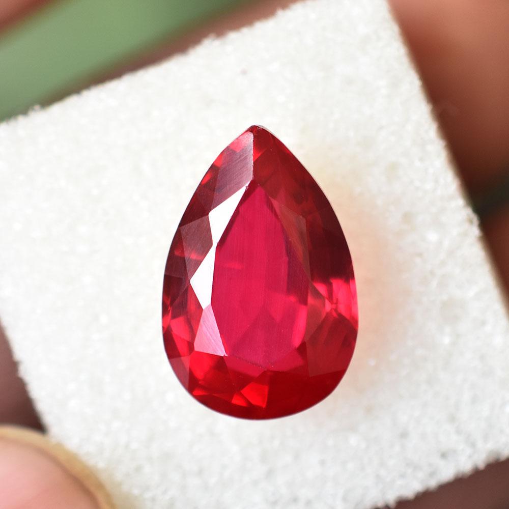 14x9mm Pear Cut CERTIFIED Natural Red Ruby Loose Gemstone For Jewelry Making