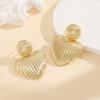 Round Love Pattern Stud Earrings, Simple Trend Cold Wind Earrings, European and American High-end Earrings