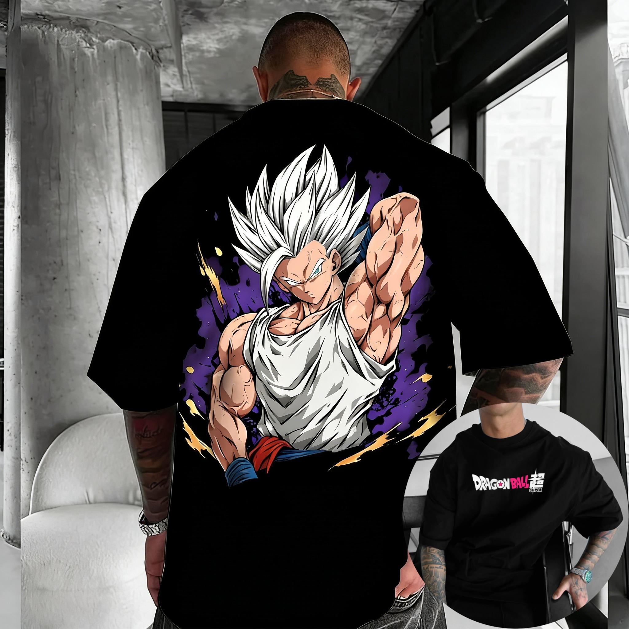 GUOYAN TOP Nieuw Dragon Ball Anime Goku Ronde Hals Korte Mouwen 2026 Bandai Zomer Heren Sport Los en Ademend Katoenen T-shirt M