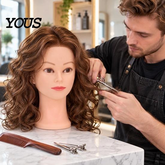 Wig Styling Display Stand Bald Mannequin Head, Male/Female Hair Model, Professional Cosmetology Head Large Circumference Model for Making, Hat Glasses
