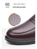 2024 Men's Genuine Cowhide Leather Slip-On Casual Shoes - Versatile for Middle-Aged and Elderly, Perfect for Business or Everyday Wear