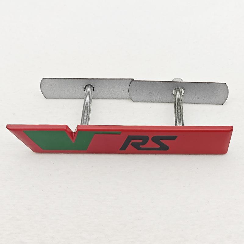 AAAJA1 NEW 3D Metal Car Letters Logo VRS Front Grille Side Fender Trunk Badge Label For Skoda VRS Sticker Emblem Auto Accessories