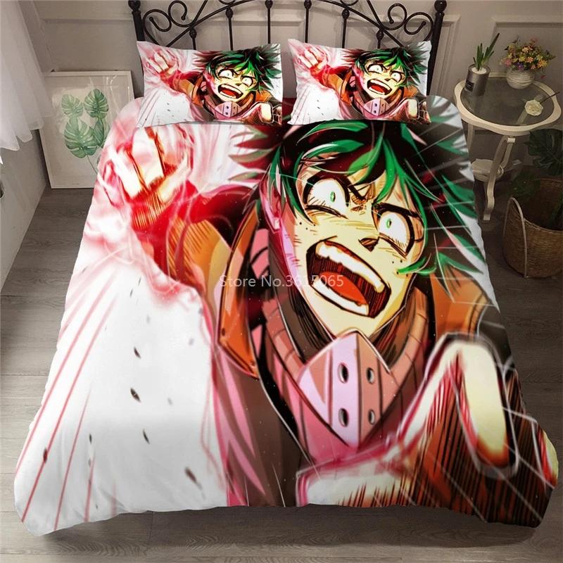 New Products 3d My Hero Academia Bedding Set Bed Linen Bedclothes Adult Kid Duvet Cover Set Pillowcase Twin Full Queen King Size