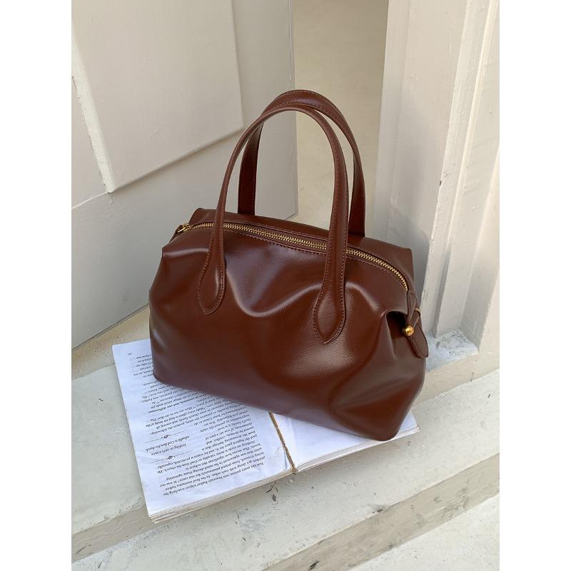 Neue Handtasche mit großem Fassungsvermögen, hochwertige Tote Bag für Pendlerinnen, Reißverschluss, einfache Handtasche aus weichem Leder.