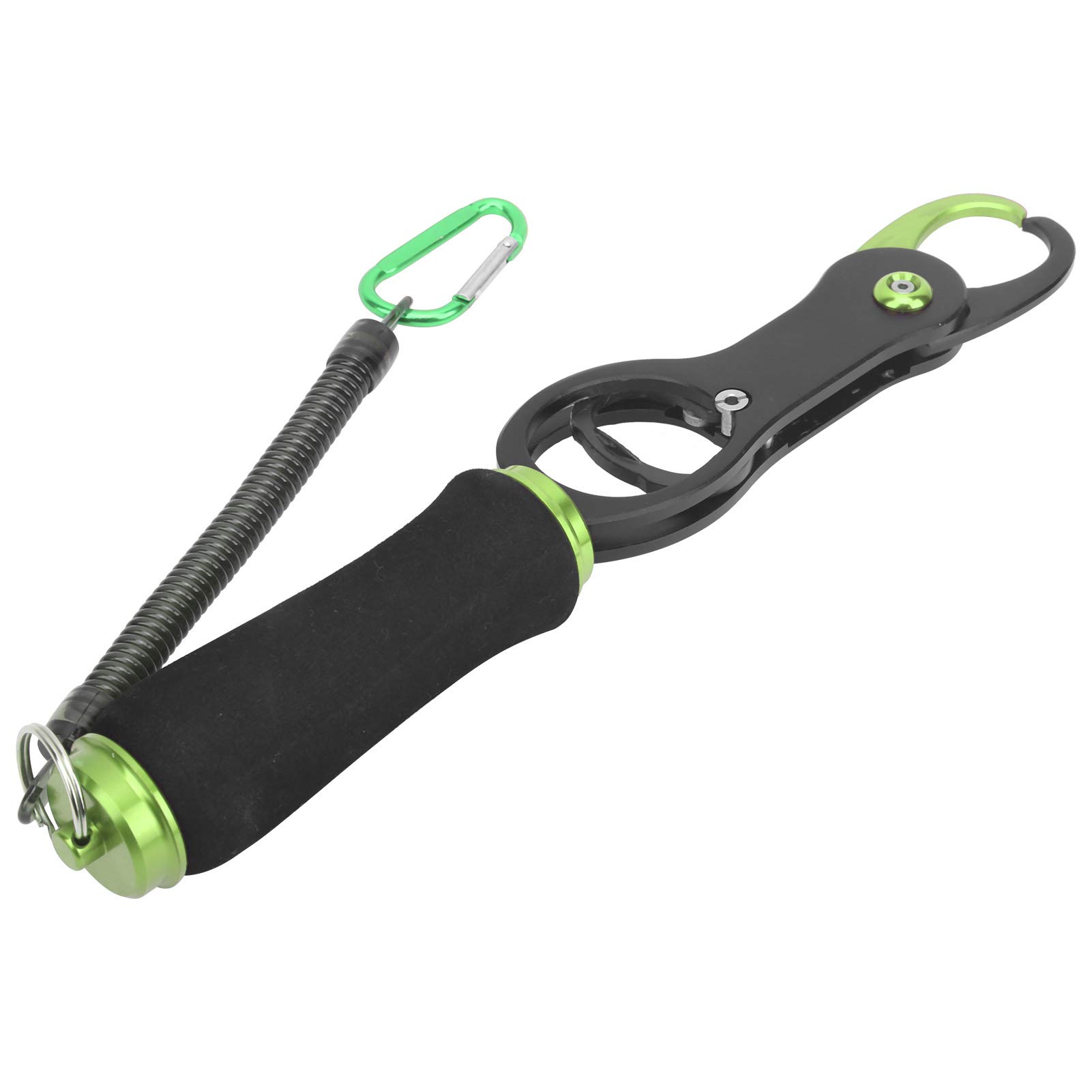 

Aluminum Fish Grip, High-Density EVA Material Handle Grip with High Elasticity Hanging Rope and Carabiner, for Home Use (Green)