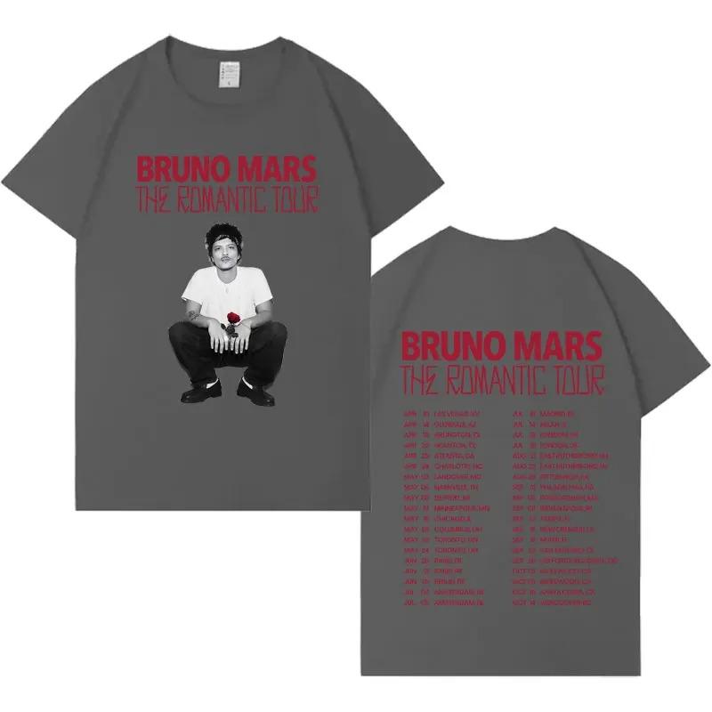 Bruno Mars "The Romantic Tour" Oversized T-Shirt, Unisex Pop R&B Concert Merch Tee, 100% Cotton Casual Short Sleeve Top