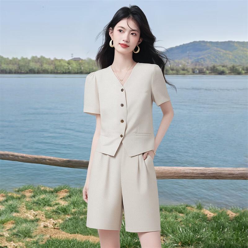 

Linen Blend Shirt & Shorts Set L