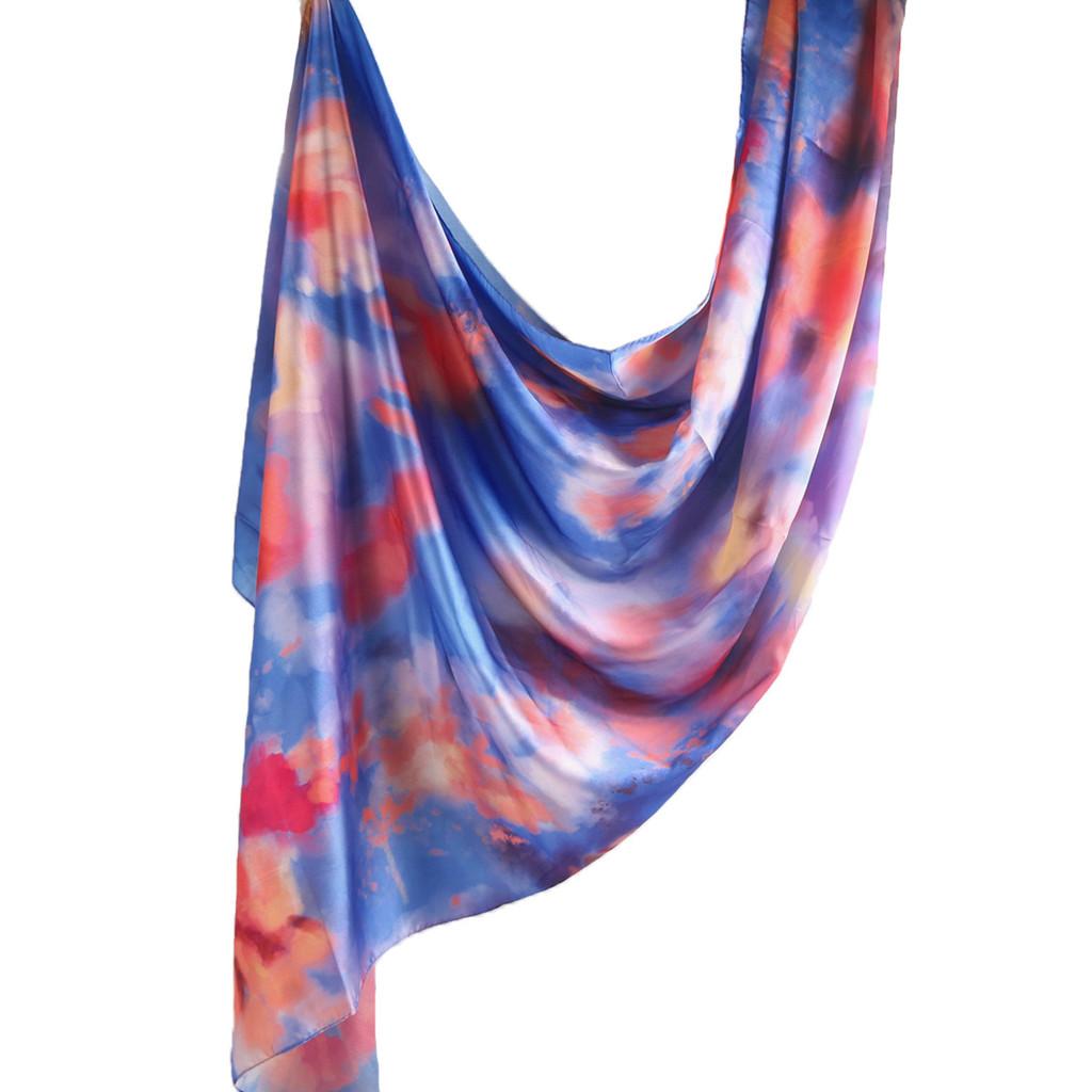 Silk Printed Ethnic Scarf With Warmth And Sun Protection For All Seasons StyleJ