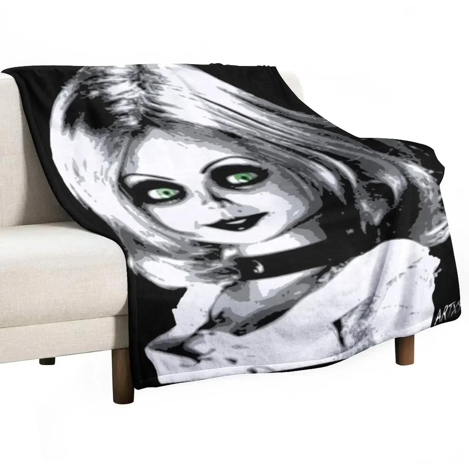 Bride of Chucky Throw Blanket Soft Warm Blanket Gift for Grandparents 75X95CM