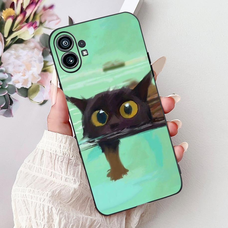 Phone Case 6.55" For Nothing Phone (1) One 1 A063 Soft Black Silicone Shockproof Back Cover For Nothing Phone1 Cartoon Funda New