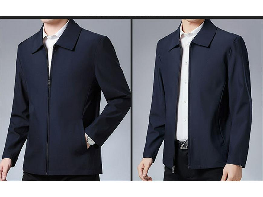 2024 Spring/Autumn High-Quality Lapel Jacket for Middle-Aged and Elderly Men - Fashionable Business Casual Outerwear