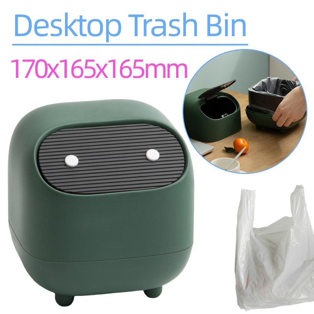 Desktop Trash Bin Press Type Household Storage Bin Double Layer Cute Small Trash Can Cute Ins Mini Trash Storage Box Home Decor