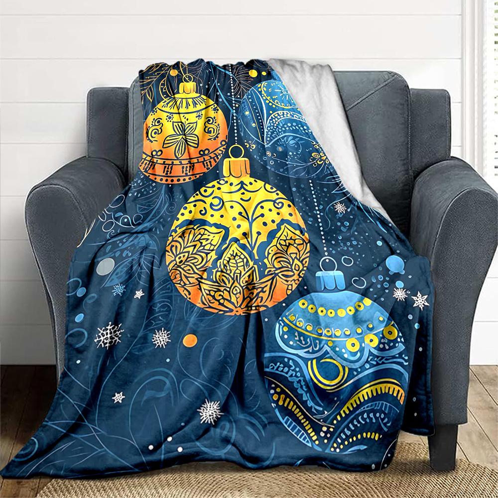 1pc Festive Atmosphere Style Blanket, Lightweight Flannel Throw Blanket for Sofa, Bed, Travel, Camping, Living Room, Office, Couch, Chair, and Bed