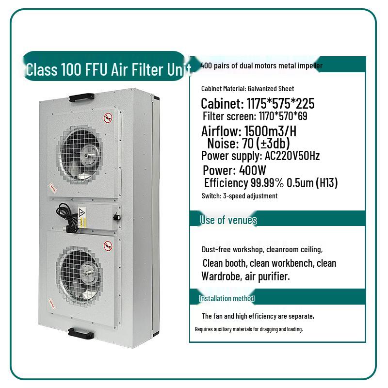 Industrial FFU Air Purifier - Cleanroom Laminar Flow Hood, Class 100/1000 Fan Filter Unit