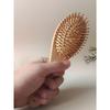 1pc Oval Bamboo Air Cushion Comb, Natural Bamboo Brush, Suitable For Thick/Thin/Curly/Dry Hair, Unisex, Scalp Massage, Anti-Static Hair Brush