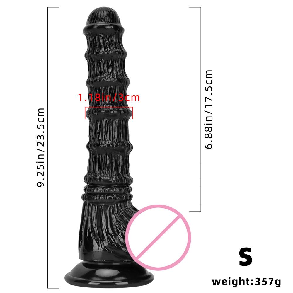 Layered Black Horse Dildo: XL Self-Pleasurer & Anal Expander for Men and Women