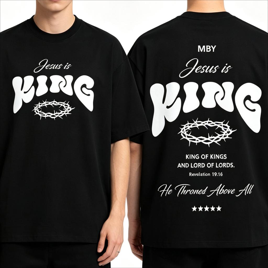 2026 Summer Hot Sale Vintage Jesus Is King Graphic T Shirt Unisex Unisex Fashion Hip Hop T-Shirt Short-Sleeved Loose Casual Clothing