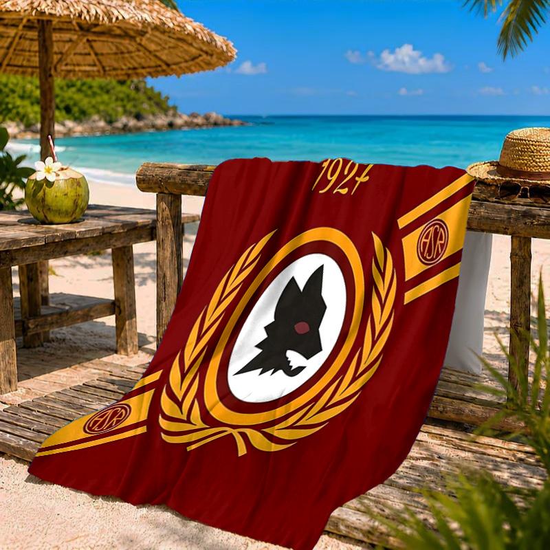 Roma Football Club Emblem Beach Towel Microfiber Beach Towel, Lightweight and Quick-Dry, for Summer Travel, Swimming Pool Fan Birthday Gift