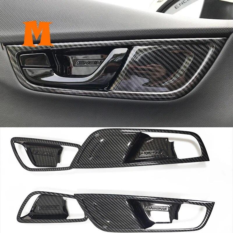 ABS Carbon Fiber for Hyundai Kona Kauai Encino 2017 2018   Car Window Lift Door Armrest Glass Button Switch Accessories