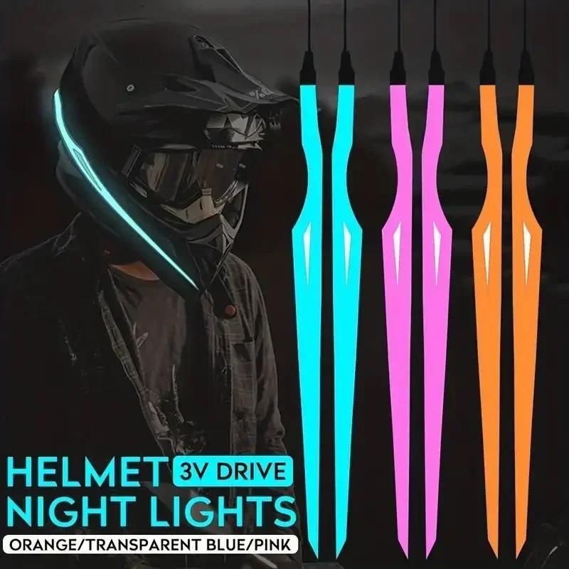 Motorcycle Helmet Cold Light Mod Kit Flashing Stripe Luminous Sticker LED Night Riding Lights Motorcycle Helmet Decoration