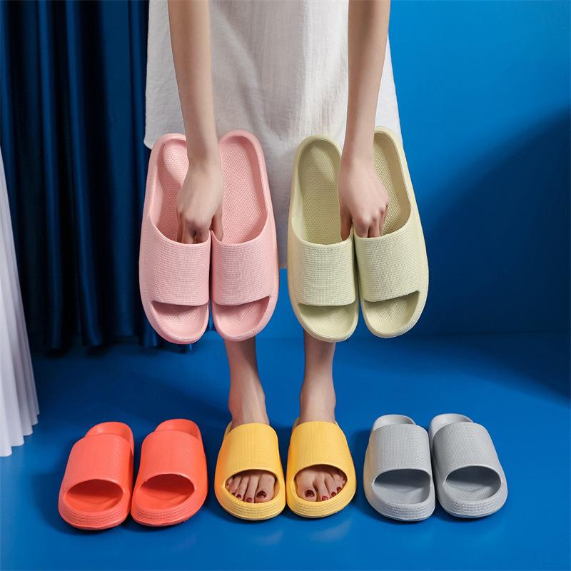 Cool slippers women's summer home non-slip bathroom bath couple eva deodorant soft bottom stepping on shit feeling women's slippers