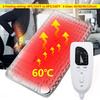 75W 6 Heating Setting Electric Thermal Therapy Heated Pad Back Neck Pain Body Relief Soft Fabric Grey Timer Safe Cosy