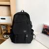Male Solid Color Backpack Female Large Capacity Travel Backpack Junior High School Student Schoolbag