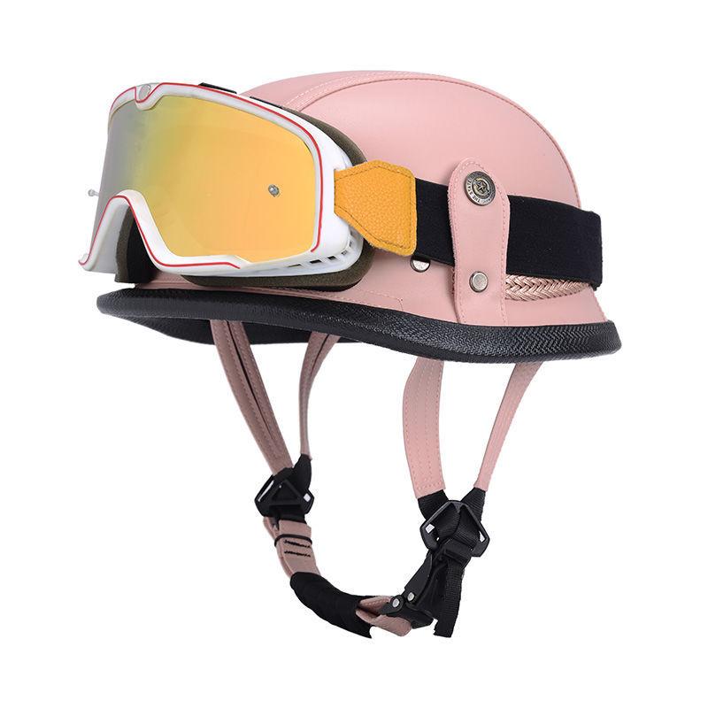 Pedal German Helmet Cruise Vintage Half Helmet Harley Men Motorcycle Helmet Locomotive Scaler Helmet Soldier Helmet Leather Helmet