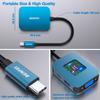 BENFEI USB C HUB USB To HDMI VGA USB C To USB USB Power Compatible with iPhone 15 MacBook iPad XPS 17 4in1, Type-C Adapter, Adapter, Type-C Delivery,