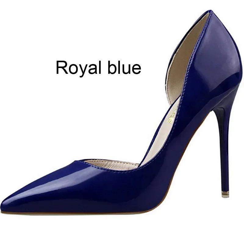 Women Patent Leather High Thin Heel Shoes Office Shallow Mouth Single Shoes Nightclub Party Wedding Banquet Gathering Lady Pumps