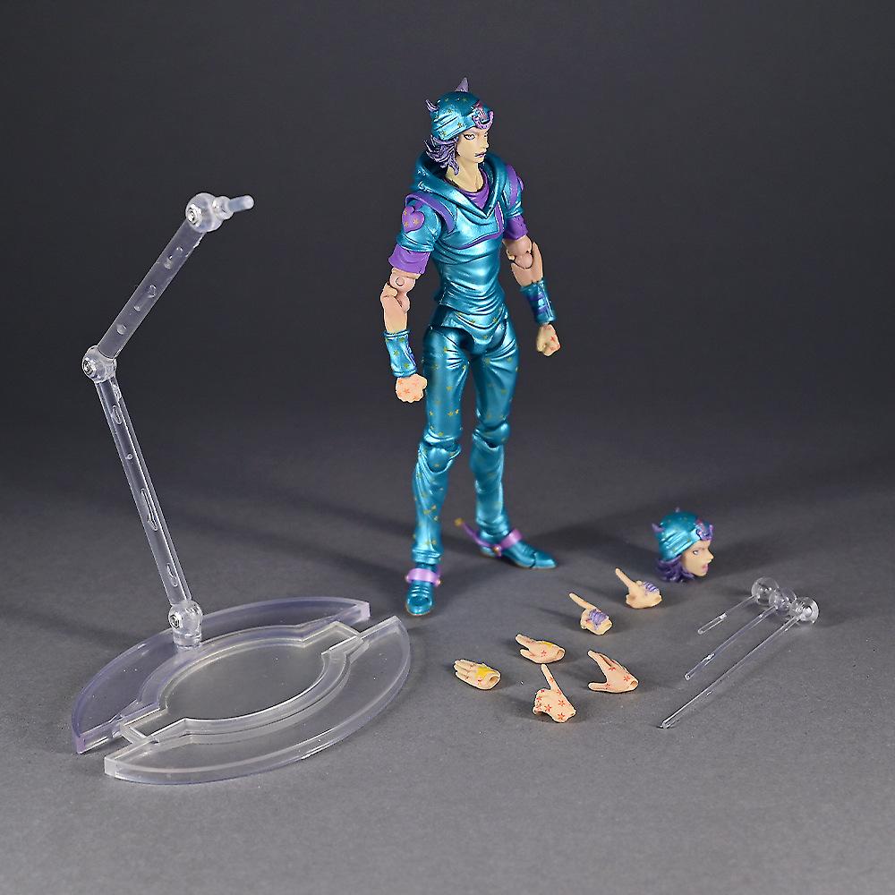 

JOJO Part VII Steel Ball Run Johnny Joestar Action Figure PVC Model Toy Decoration Anime Figurine Gift without box синій