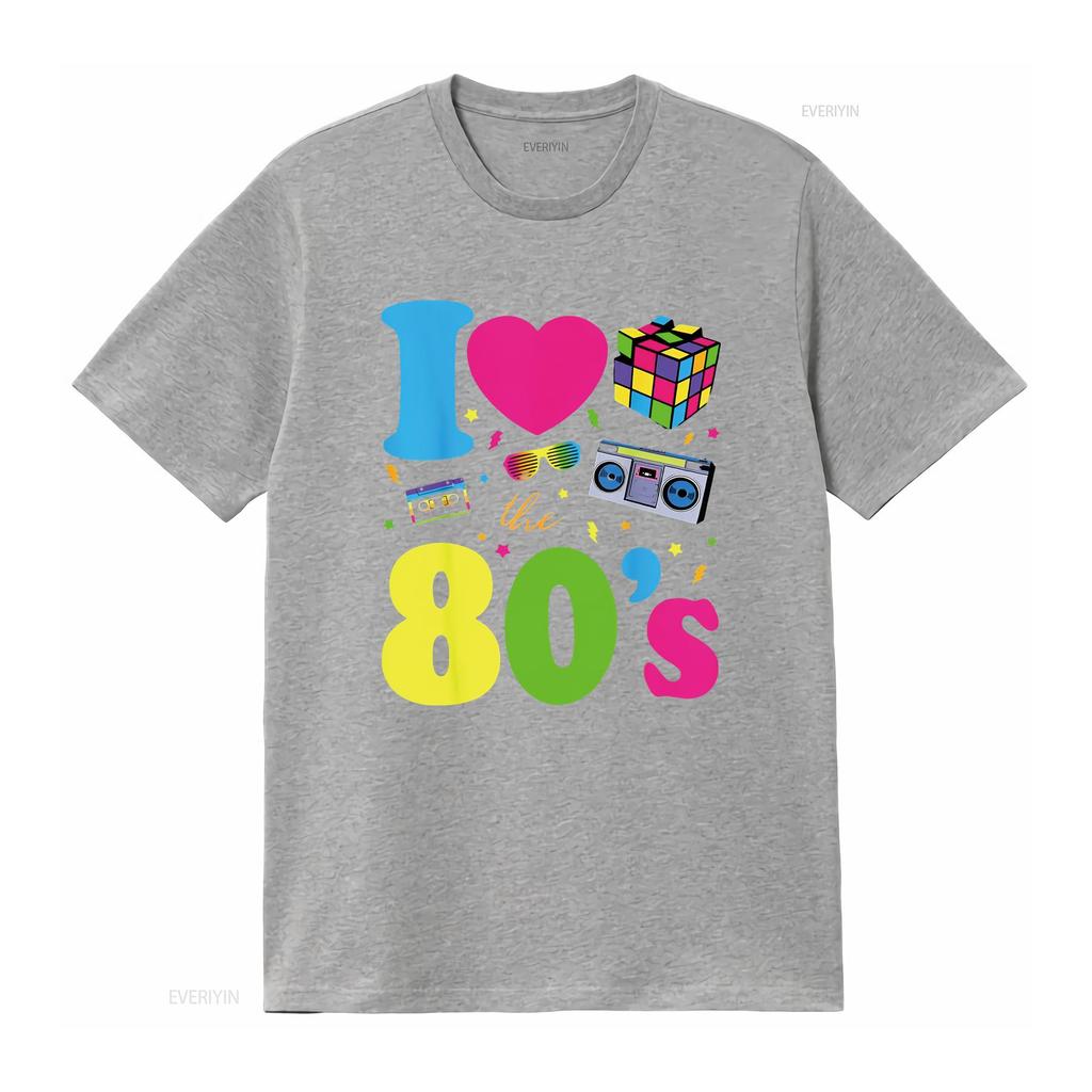 I Love The 80S T Shirt Clothes For Women vintage Washed Comfortable designer clothes fashion Slightly Breathable Unisex Casual