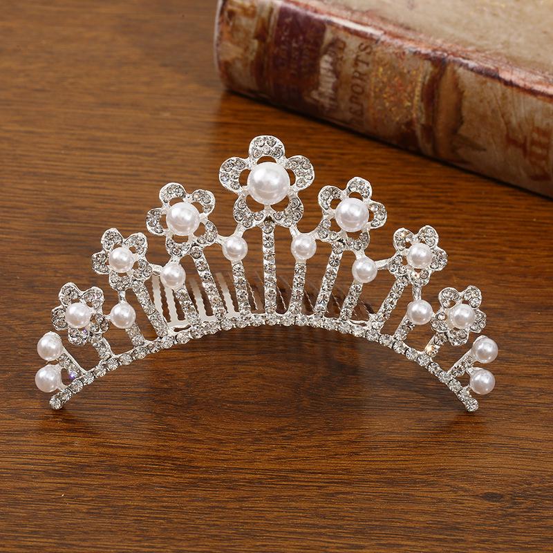 Rhinestone Tiara for Girls - Princess Crown Headpiece, Birthday Gift & Performance Hair Accessory