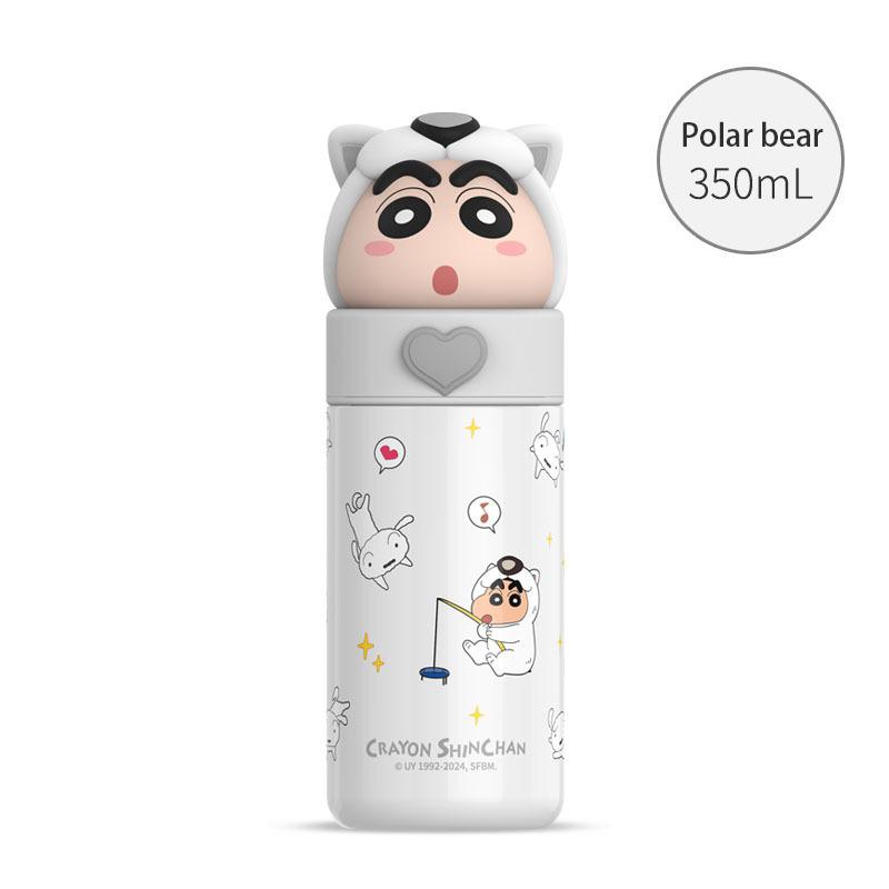 350ml Sanrio Stainless Steel Cartoon Thermos Shin-chan Dollcup Cosplay Child Vacuum Flask Water Bottle Gift Cup for Kids