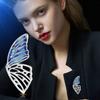 Enamel Iridescent Butterfly Wings Brooch, High-end and Exquisite Corsage, Elegant Formal Suit Pin