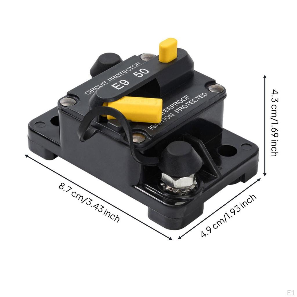 Circuit Protector with Manual Lever Ignition Protected Resettable Breaker Terminal