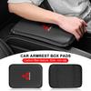1Pcs Carbon Fiber Leather Car Console Box Pad Car Armrest Cushion Emblems For ASX Lancer 10 Pajero Outlander L200