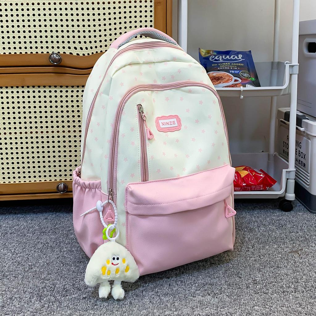 Schoolbag New High-value Japanese Ins Harajuku Fresh and Sweet Star Backpack Junior High School Students Lightweight Backpack