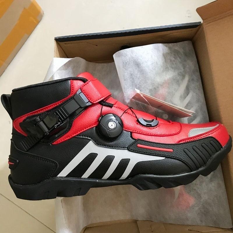 Scarpe Da Moto BORLENI In Pelle - Stivali Retr&ograve; Uomo, Traspiranti, Con Protezione Cambio E Suola Antiscivolo