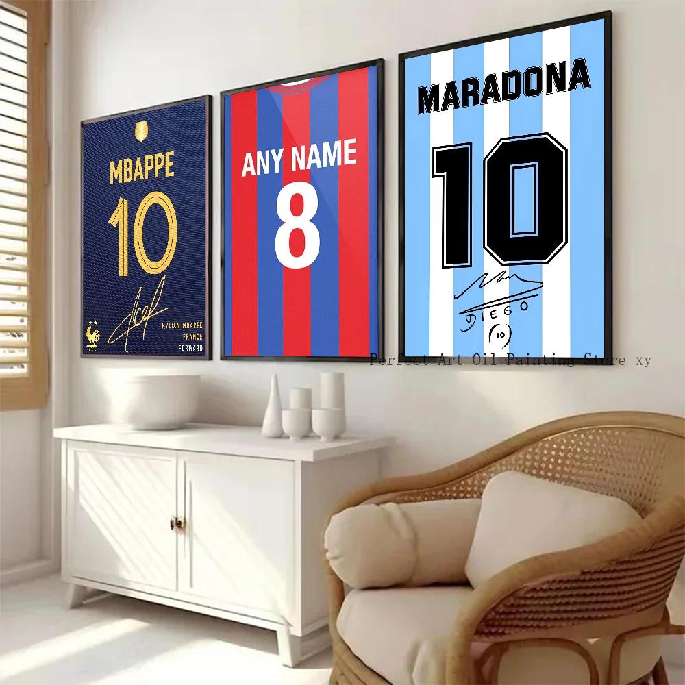 Fußballtrikot Namensposter Wohnzimmer Schlafzimmer Bar Café Kunst