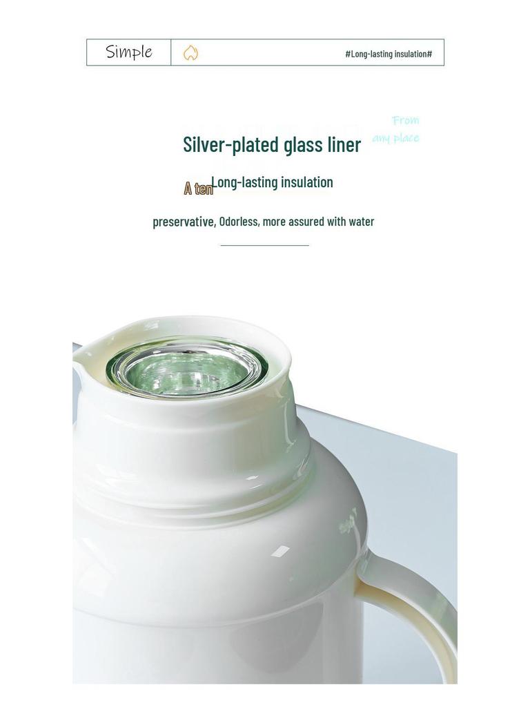 Fucheng Portable Large-Capacity Insulated Thermos - White/Orange/Green Glass