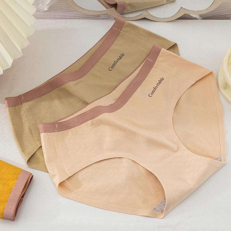 

Color Seamless Women s Cotton Underwear Women s Cotton Crotch Mid Waist Breathable Summer Thin M фиолетовый