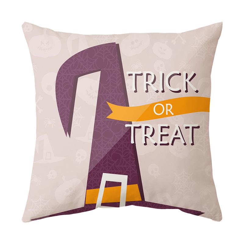 Cushion Pillow Halloween Print Pillow Cover Cushion Peach Skin Short Plush Cushion