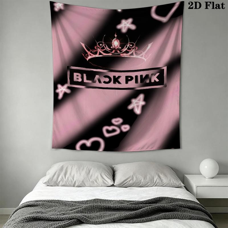 Blackpink Wandteppich Ästhetisches Wandbehang Gedruckter Stoffdecke Dekorative Wandteppiche für Schlafzimmer Wohnzimmer Heimdekoration