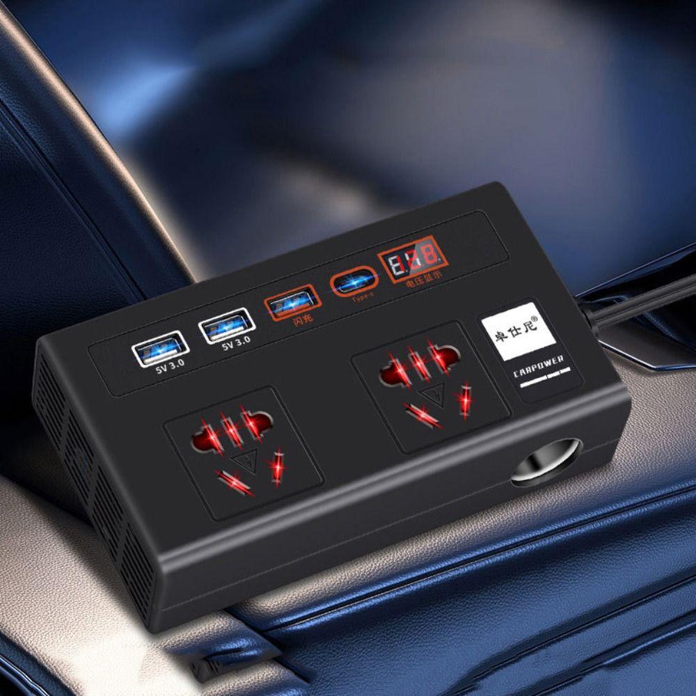 Portable Universal Car Inverter High Power 12V/24V To 220V Power Adapter Multifunction Digital Display Car Converter