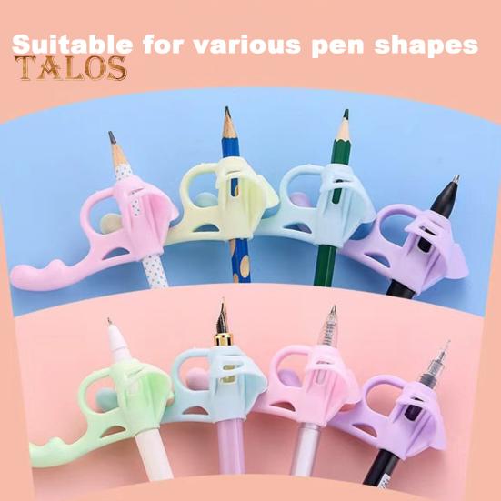 Suport pentru creion pentru copii, 4 buc, design ergonomic, creioane corectoare pentru pix, antrenament de scriere, mânere din silicon pentru degete, ajutor pentru prindere stilou
