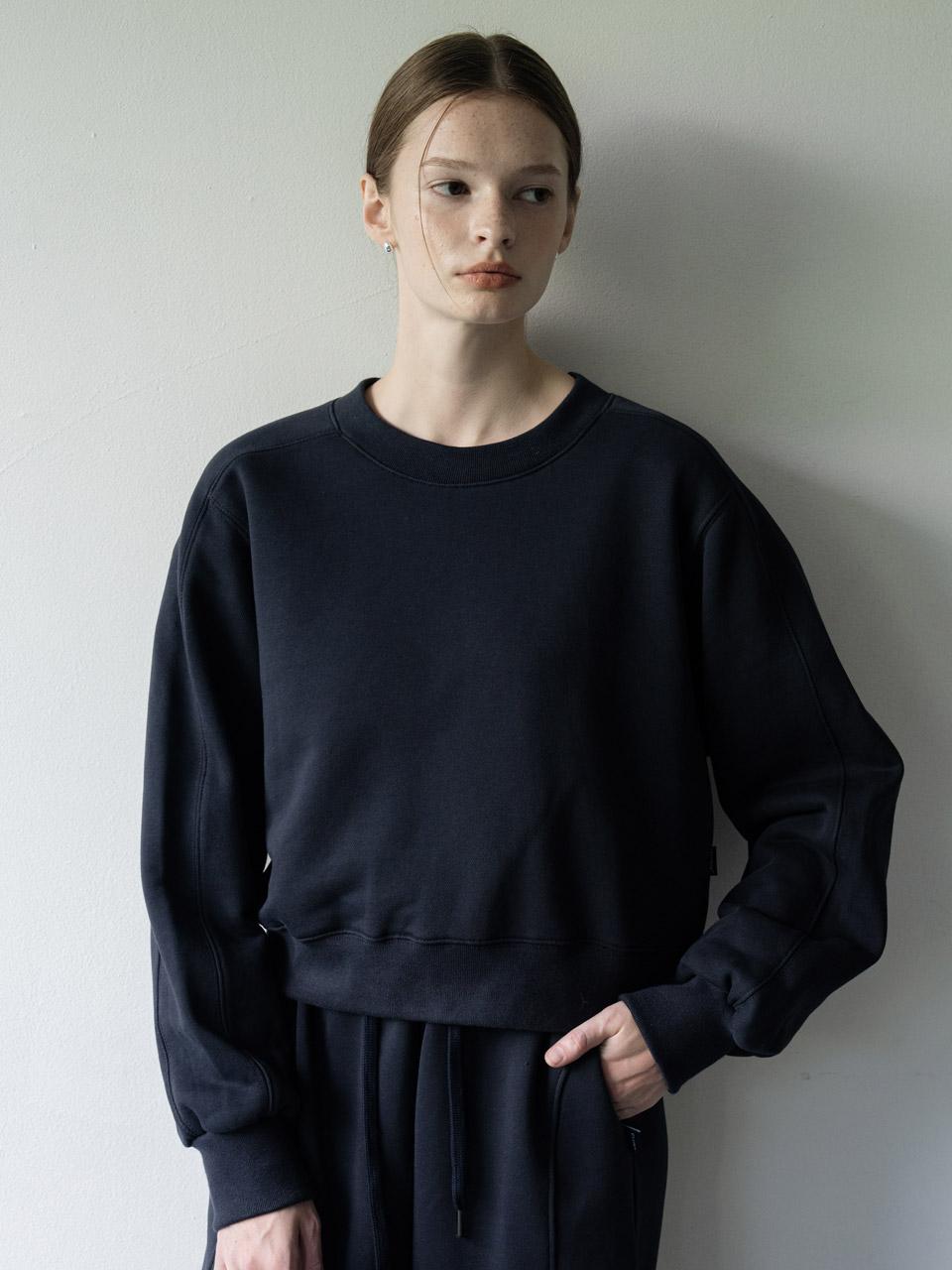 Cluny Sweat Crop Sweatshirt - Navy Navy/Free